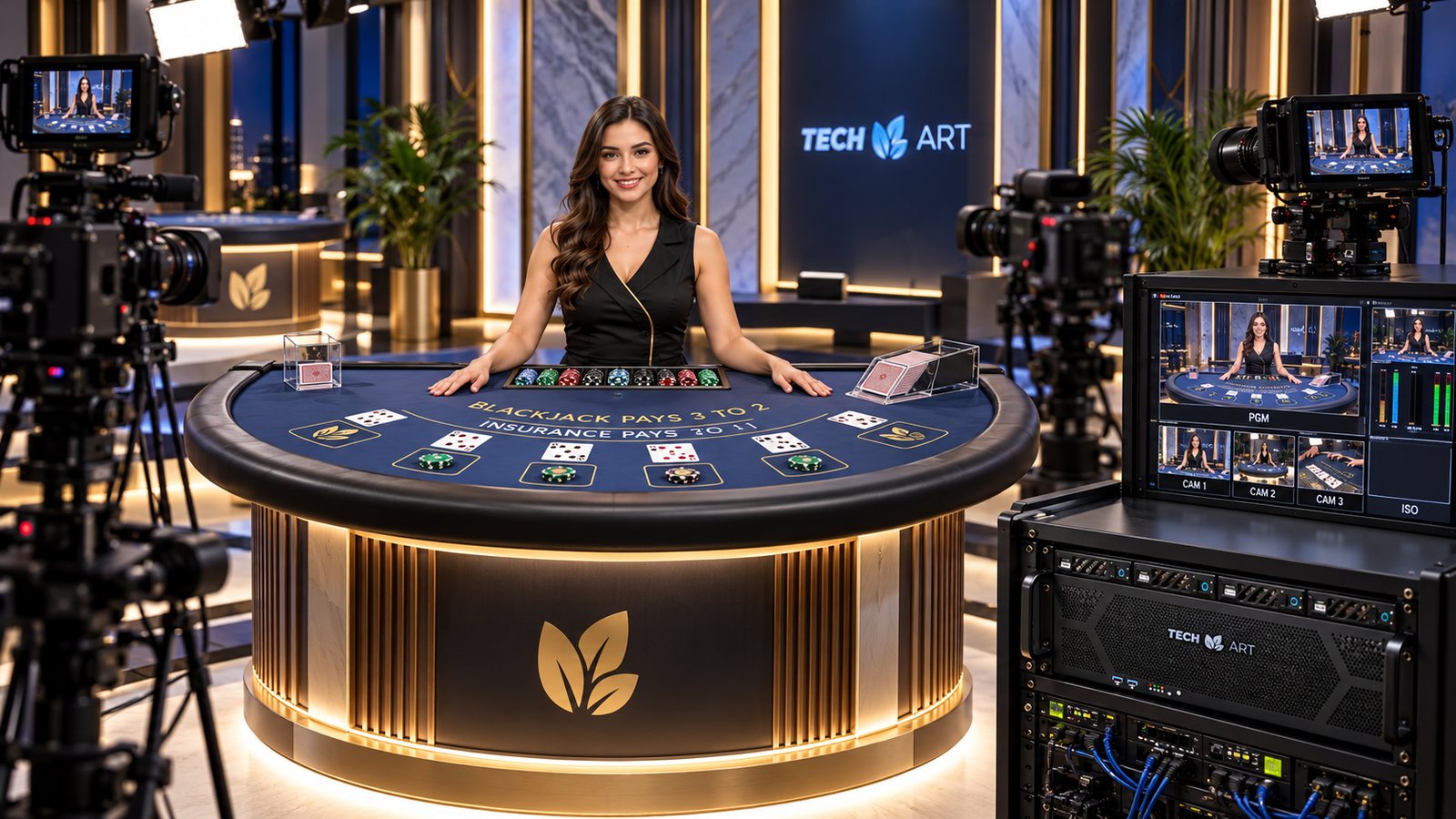 Studio Live Casino Full Table cu monitorizare PGM și Tech Art Live Encoder